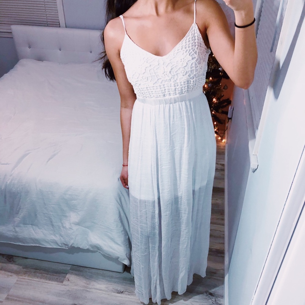 White Backless Maxi Dress
